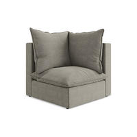 SOFAELEMENT Bouclé Stoff Grau - Schwarz/Grau, Holzwerkstoff/Kunststoff (90/77/90cm) - Makamii