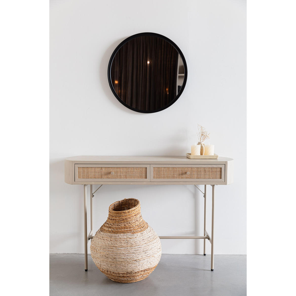 KONSOLENTISCH Amaya Konsolentisch/ Wandtisch mit Schubladen 85x39 Holz Beige - Beige, Holz (40/120/76cm) - Housecraft Living