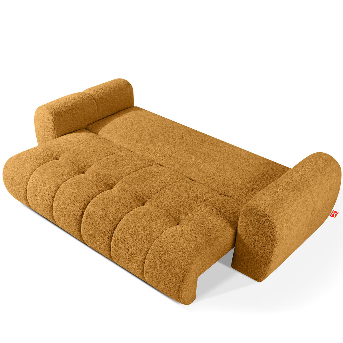 EINZELSOFA LIRA, Honigfarben, Bouclé - Honig, Holz/Holzwerkstoff (256/84/112cm) - KONSIMO®