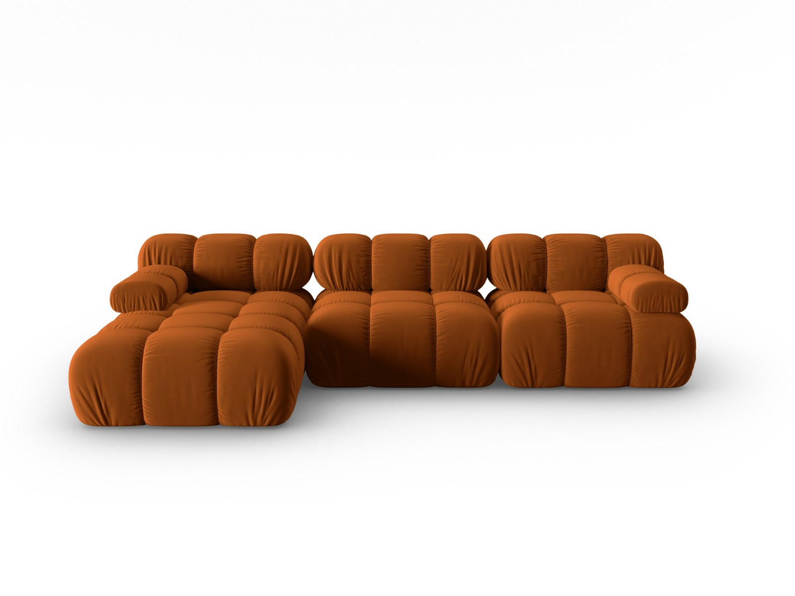 MODULARES-ECKSOFA links Bellis aus Samt terrakotta 4 Sitzplätze - Terracotta, Textil (122/285cm) - Micadoni