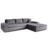 ECKSOFA L Form Sivaso Grau 310/210/85 cm – mit Schlaffunktion und Bettkasten - Silberfarben/Grau, Textil/Metall (310/210cm) - AX Living