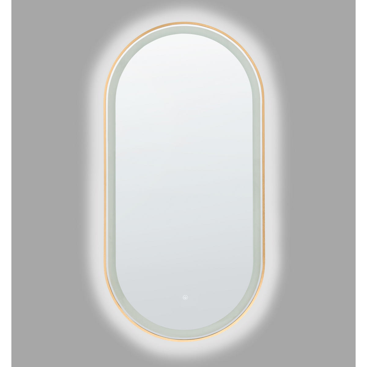OGLINDĂ DE BAIE CU LED 60/120 cm argintie Chiddes - argintiu/auriu, sticlă (60/120/3cm) - Beliani