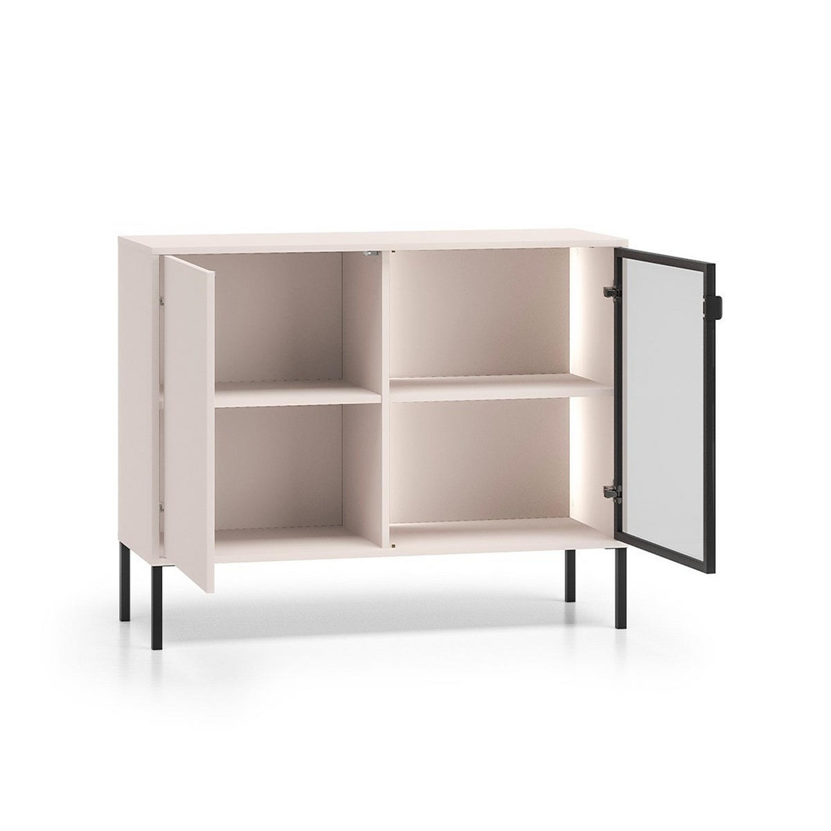 SIDEBOARD Paige Kaschmir und Schwarz - Beige, Holzwerkstoff (107/86/40cm) - Petits-meubles