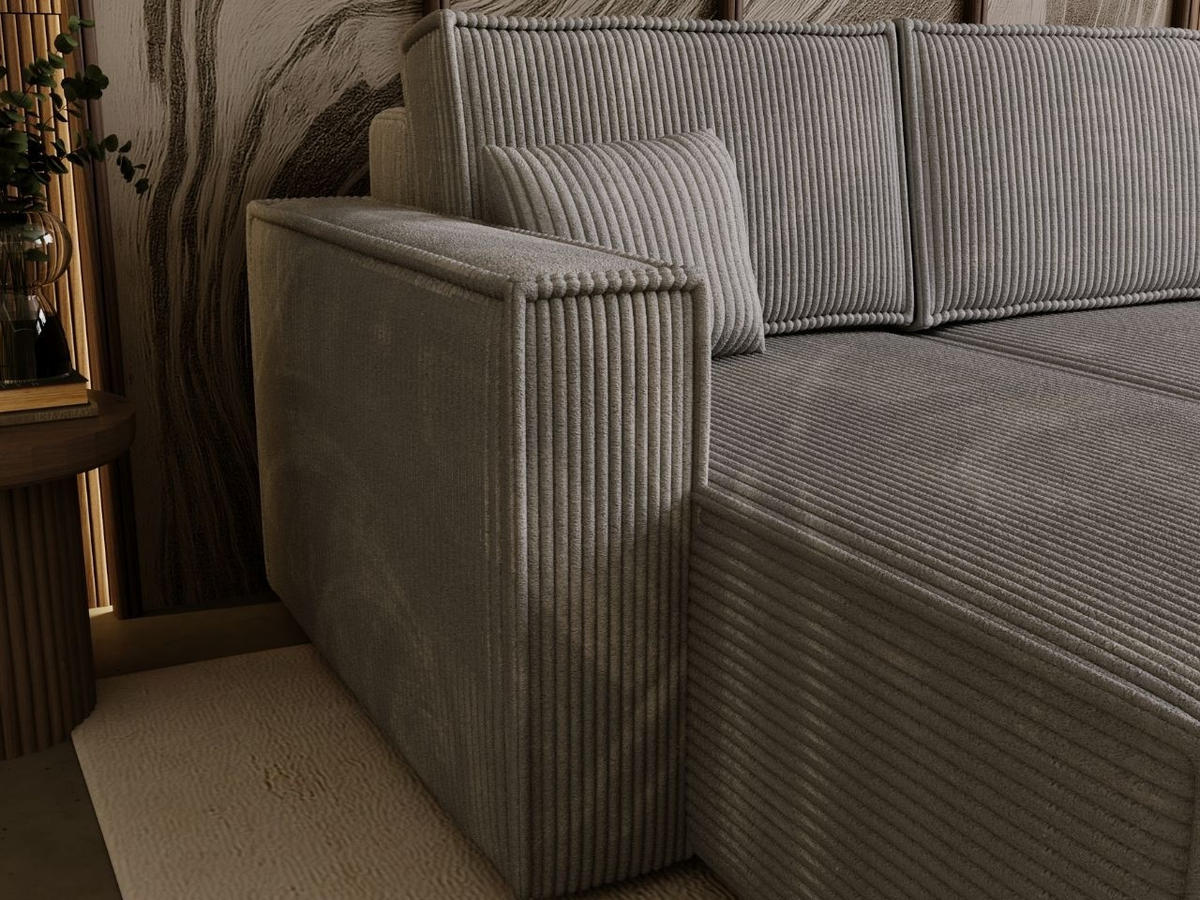 ECKSOFA Prato L Grau - Schwarz/Grau, Holz/Textil (253/145cm) - Graingold