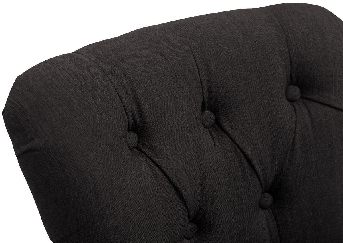 BARHOCKER Stoff Schwarz - Schwarz/Naturfarben, Holz/Textil (55/109/57cm) - CLP