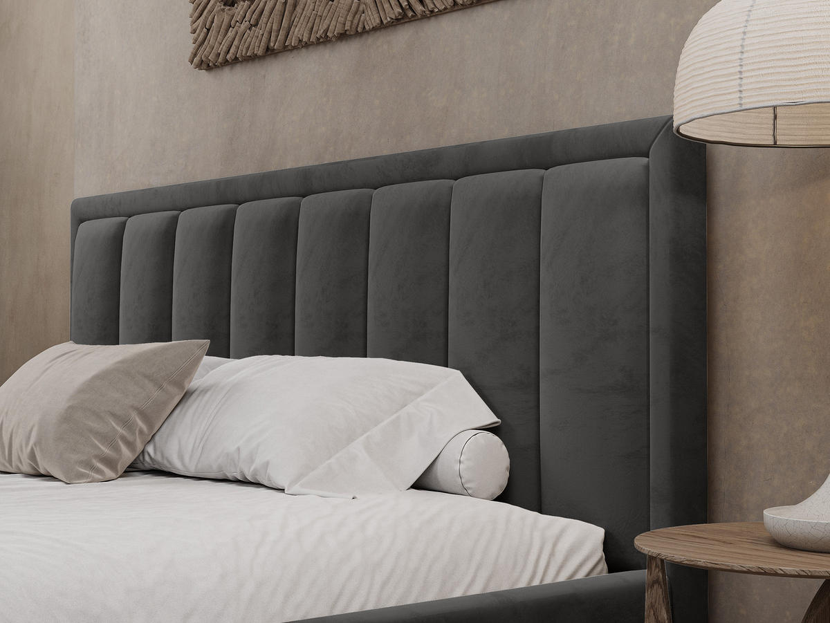 POLSTERBETT Sitia 160x200 cm, Grau - Grau, Textil (160/200cm) - Fedve