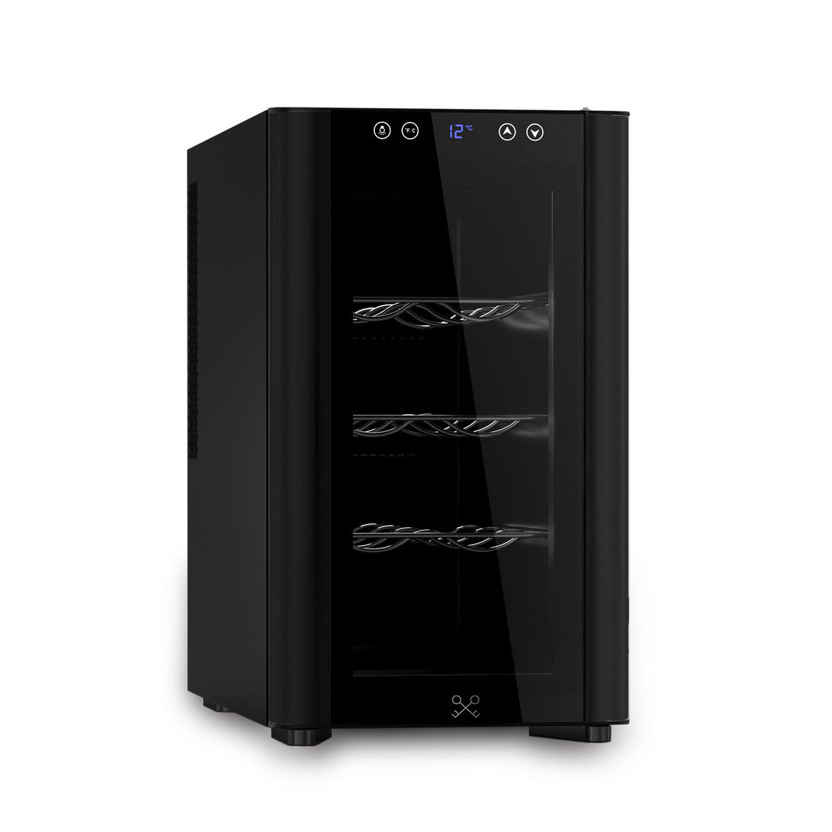 WEINKÜHLSCHRANK CAVSB8 Schwarz, für 8 Flaschen , Kapazität 23L - Schwarz, Metall (17.6/35.6/32cm) - Les Petits Champs