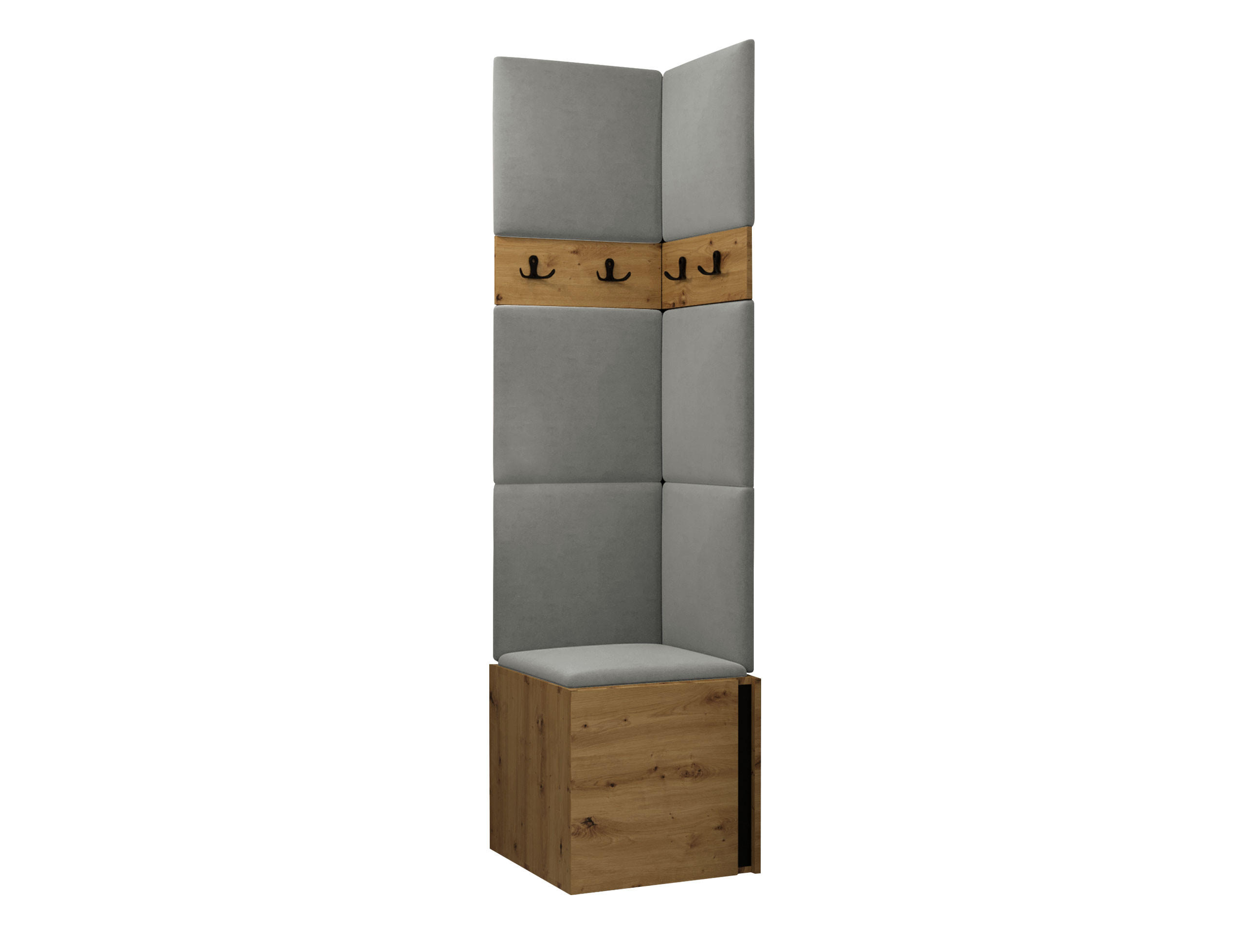 GARDEROBEN-SET Orion XXI - Eiche Artisan/Grau, Holzwerkstoff/Kunststoff (42/186/46cm) - MIRJAN24