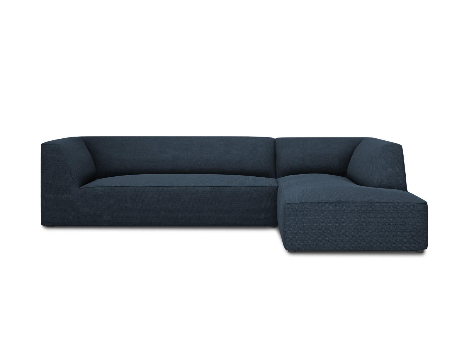 ECKSOFA rechts Ruby aus strukturiertem Stoff marineblau 4 Sitzplätze - Blau, Textil (180/273cm) - Micadoni