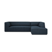 ECKSOFA rechts Ruby aus strukturiertem Stoff marineblau 4 Sitzplätze - Blau, Textil (180/273cm) - Micadoni