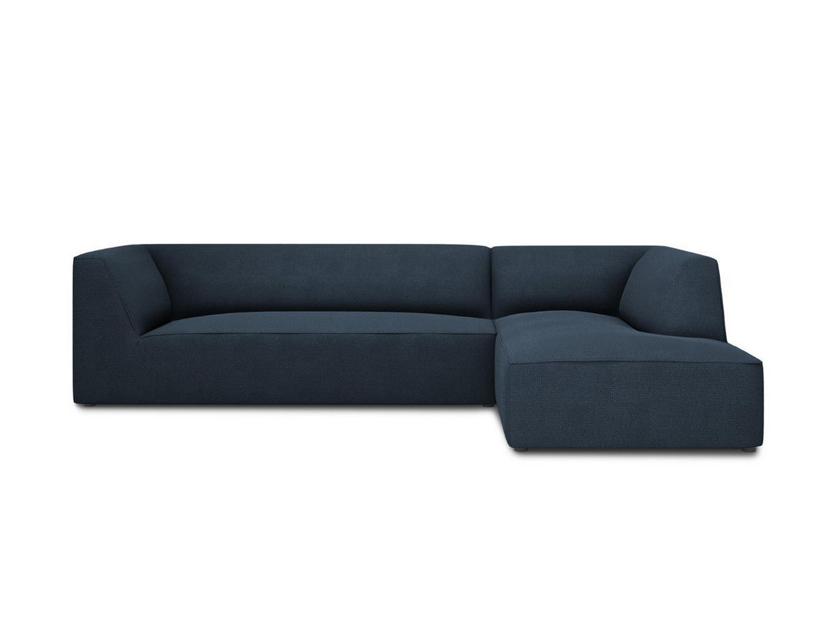 ECKSOFA rechts Ruby aus strukturiertem Stoff marineblau 4 Sitzplätze - Blau, Textil (180/273cm) - Micadoni