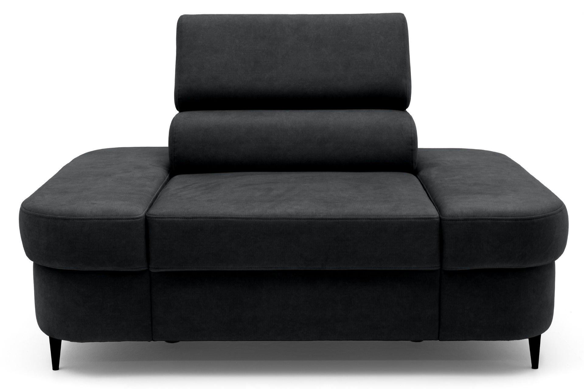 SESSEL PRIAM mit verstellbare Kopfstütze Velours Anthrazit - Anthrazit/Schwarz, Holz/Textil (145/97/105cm) - Muffo