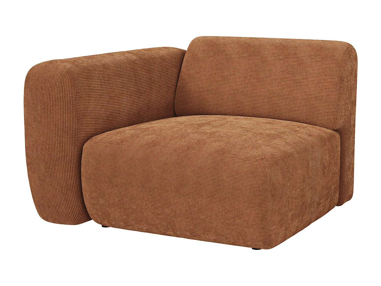 SESSEL mit gerader Rückenlehne - 1 Person - samt - terracotta Pogni - Terracotta, Textil (103/73/97cm) - Vente-Unique