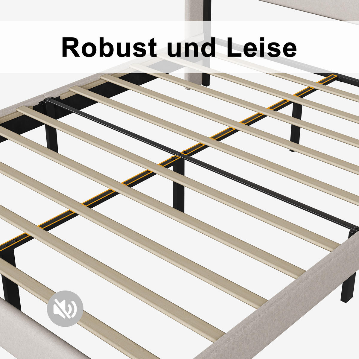 POLSTERBETT 140x200 cm Doppelbett mit Lattenrost, Leinenstoff Beige - Beige, Metall (140/200cm) - EuroLiving