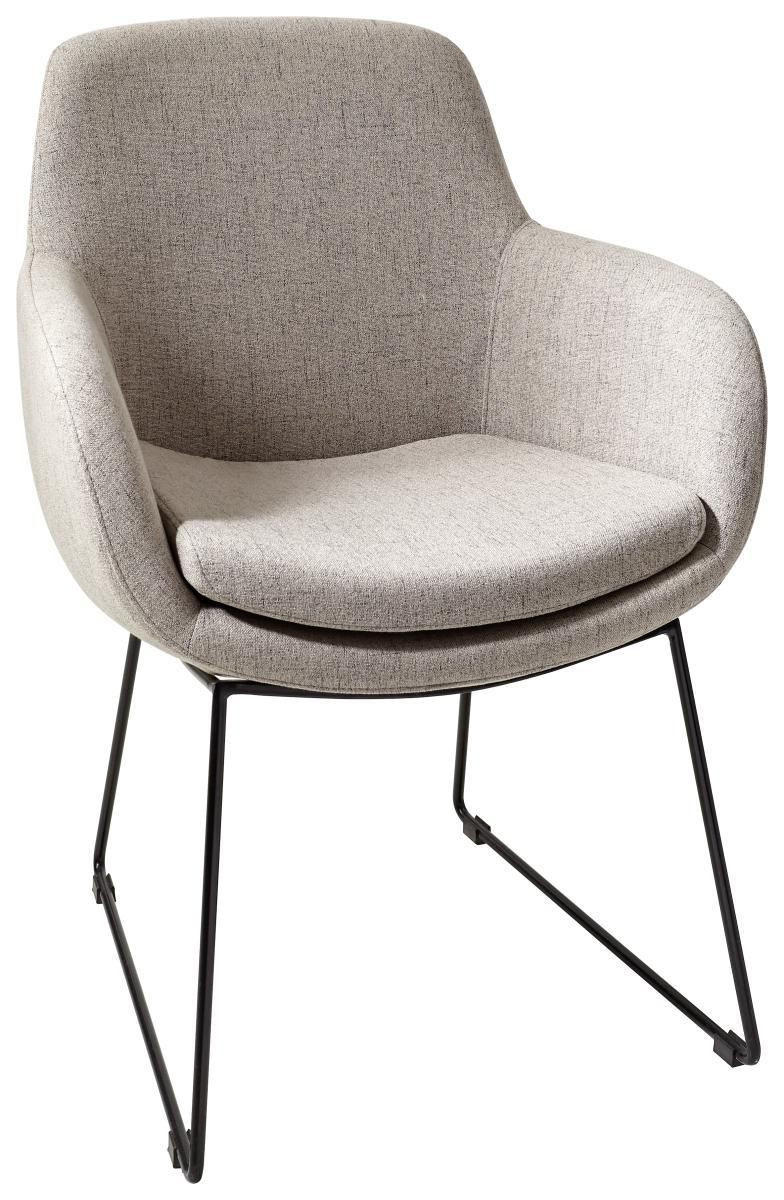 ARMLEHNSTUHL  in  - Taupe/Schwarz, Design, Textil/Metall (62/86/66cm) - Musterring