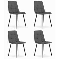 ESSZIMMERSTUHL 4-er Set PYRA dunkelgrauer Sitz - Dunkelgrau, Textil (45/87/50.5cm) - Valora