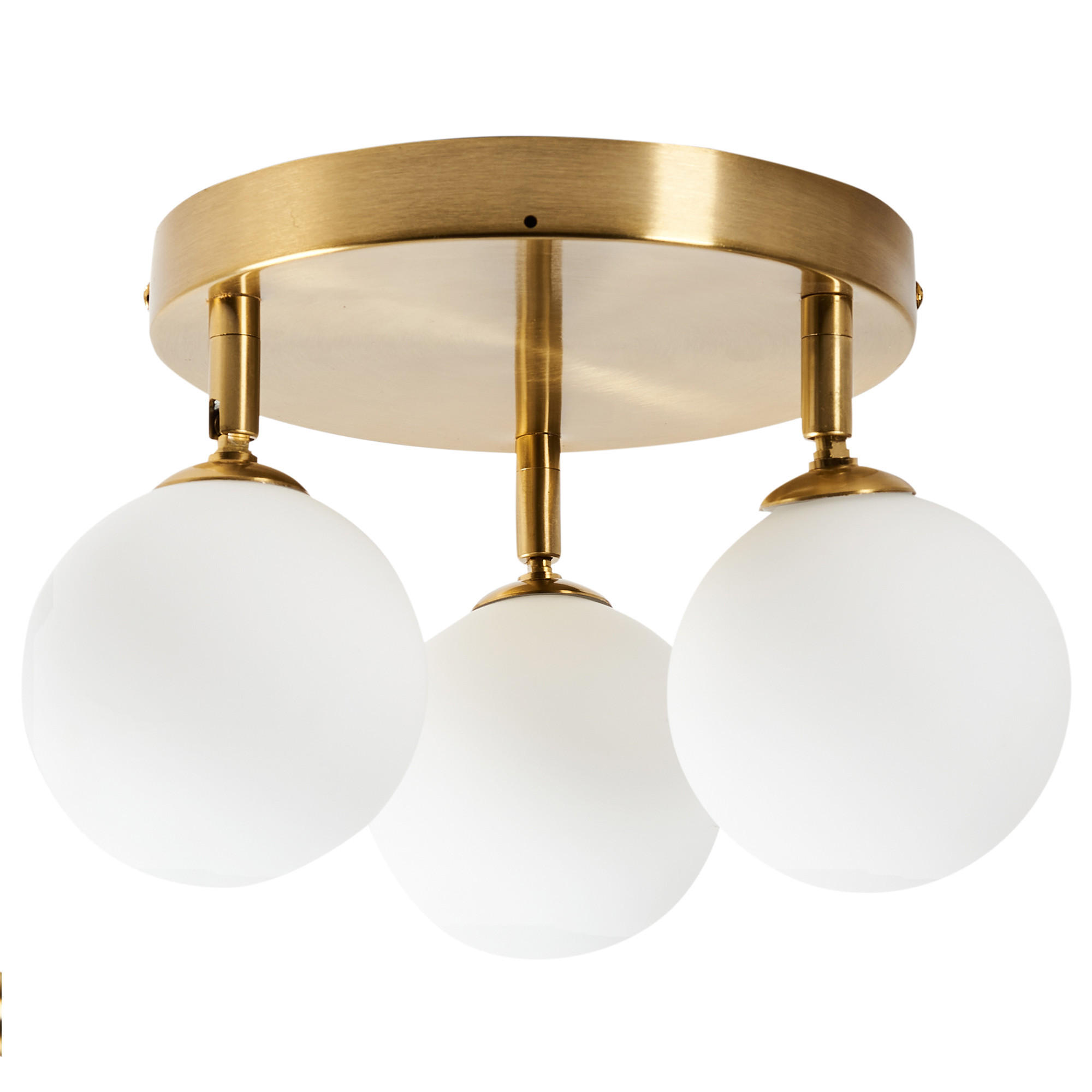 DECKENLAMPE Messing/Weiß Mavilla - Messingfarben/Weiß, Glas (27/27/17cm) - Beliani