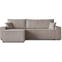 ECKSCHLAFSOFA mit Schlaffunktion Hektor cappuccino - Schwarz/Cappuccino, Kunststoff/Textil (277/152cm) - Beautysofa