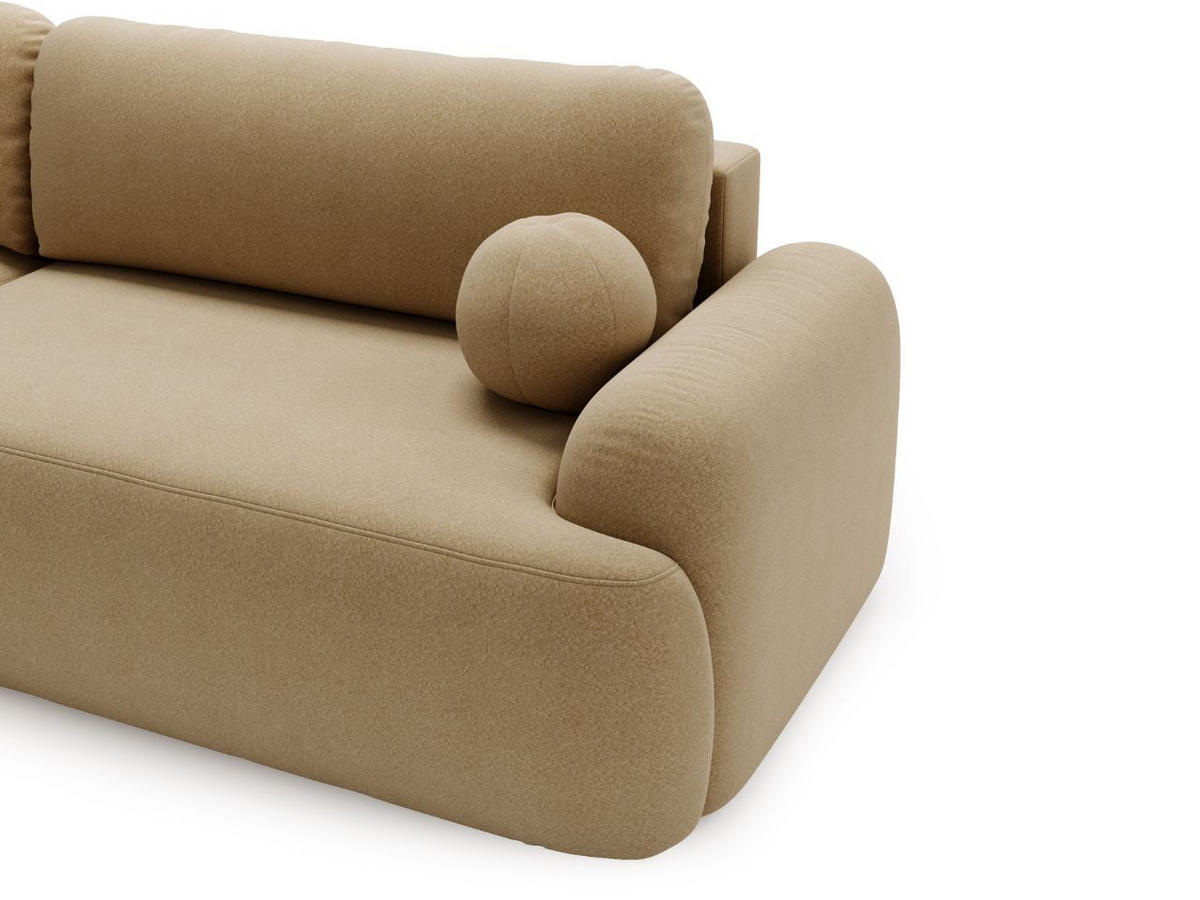 ECKSOFA Aurio Hellbraun Links - Hellbraun, Holz/Textil (177/261cm) - Graingold