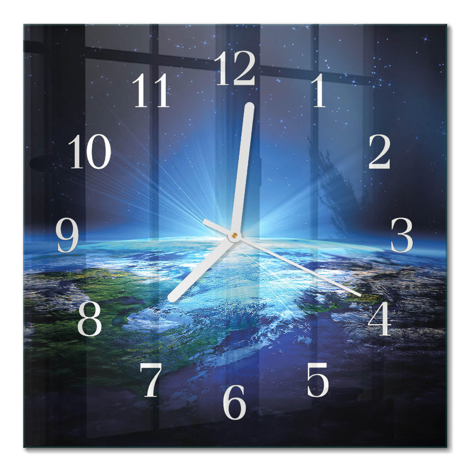 WANDUHR 30x30 cm - Das Universum der Erde - Blau, Glas (30/30/0.4cm) - TULUP