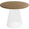 ESSTISCH Naro runder ausziehbarer, Braun 100-180/100/76 cm - Alteiche/Weiß, Holzwerkstoff/Metall (100/100/76cm) - WFL GROUP
