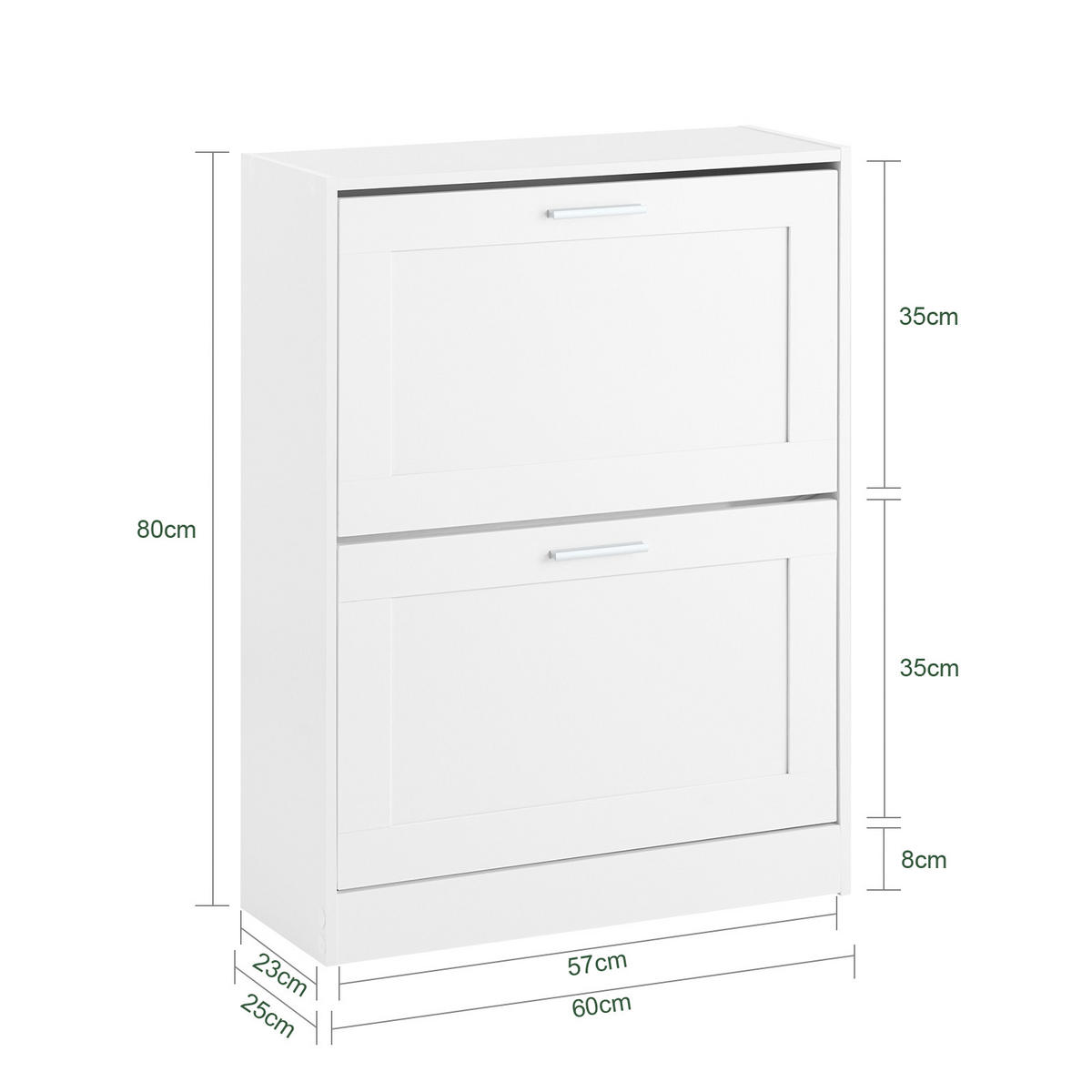 SCHUHSCHRANK Weiß - Weiß, Holzwerkstoff (60/80/25cm) - SoBuy
