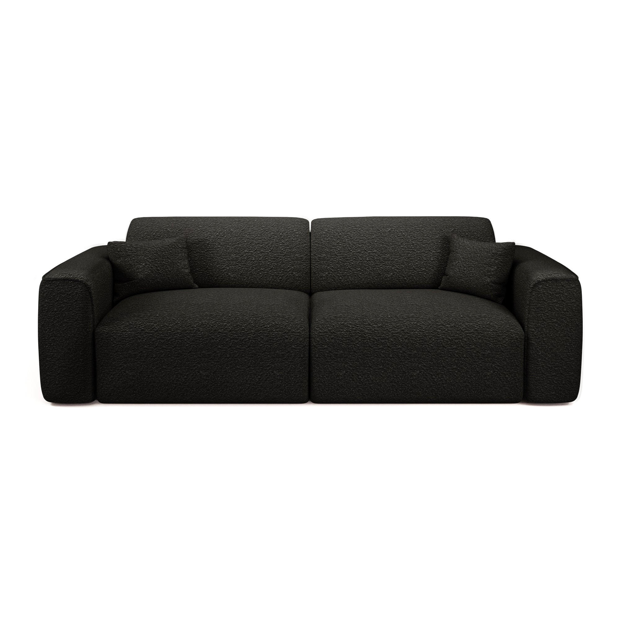 SCHLAFSOFA GERADE Bouclé-Stoff Schwarz 240cm - Schwarz, Textil (240/73/97cm) - Sia Home
