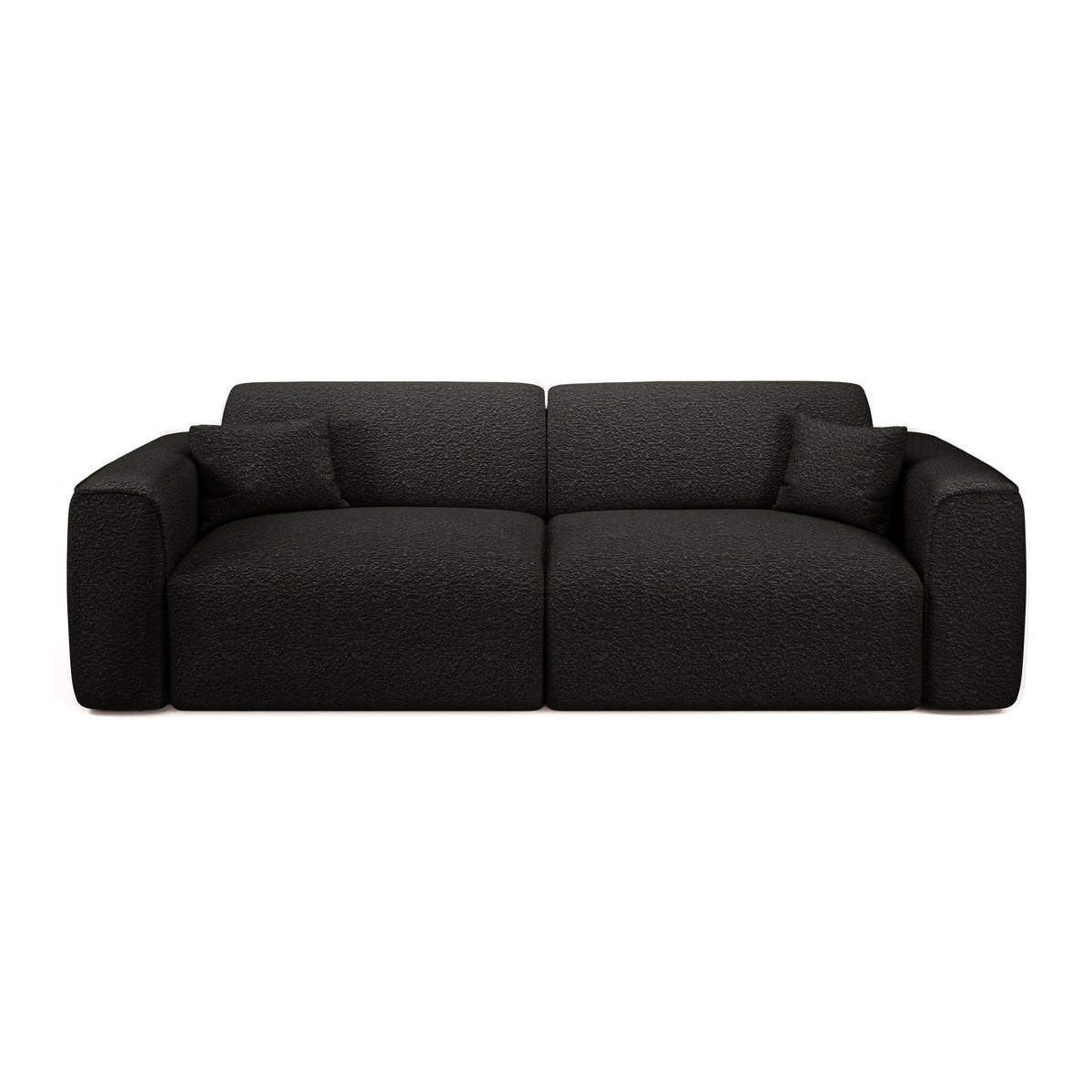 SCHLAFSOFA GERADE Bouclé-Stoff Schwarz 240cm - Schwarz, Textil (240/73/97cm) - Sia Home
