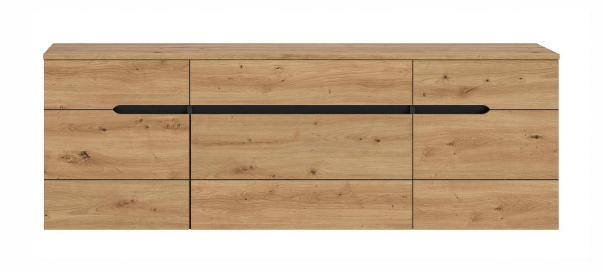 GARDEROBENSCHRANK hängend CANU (B/H/T: ca. 176/60/37 cm) in Basalt grau/Artisan Nachbildung - Grau, Holzwerkstoff (176/60/37cm)