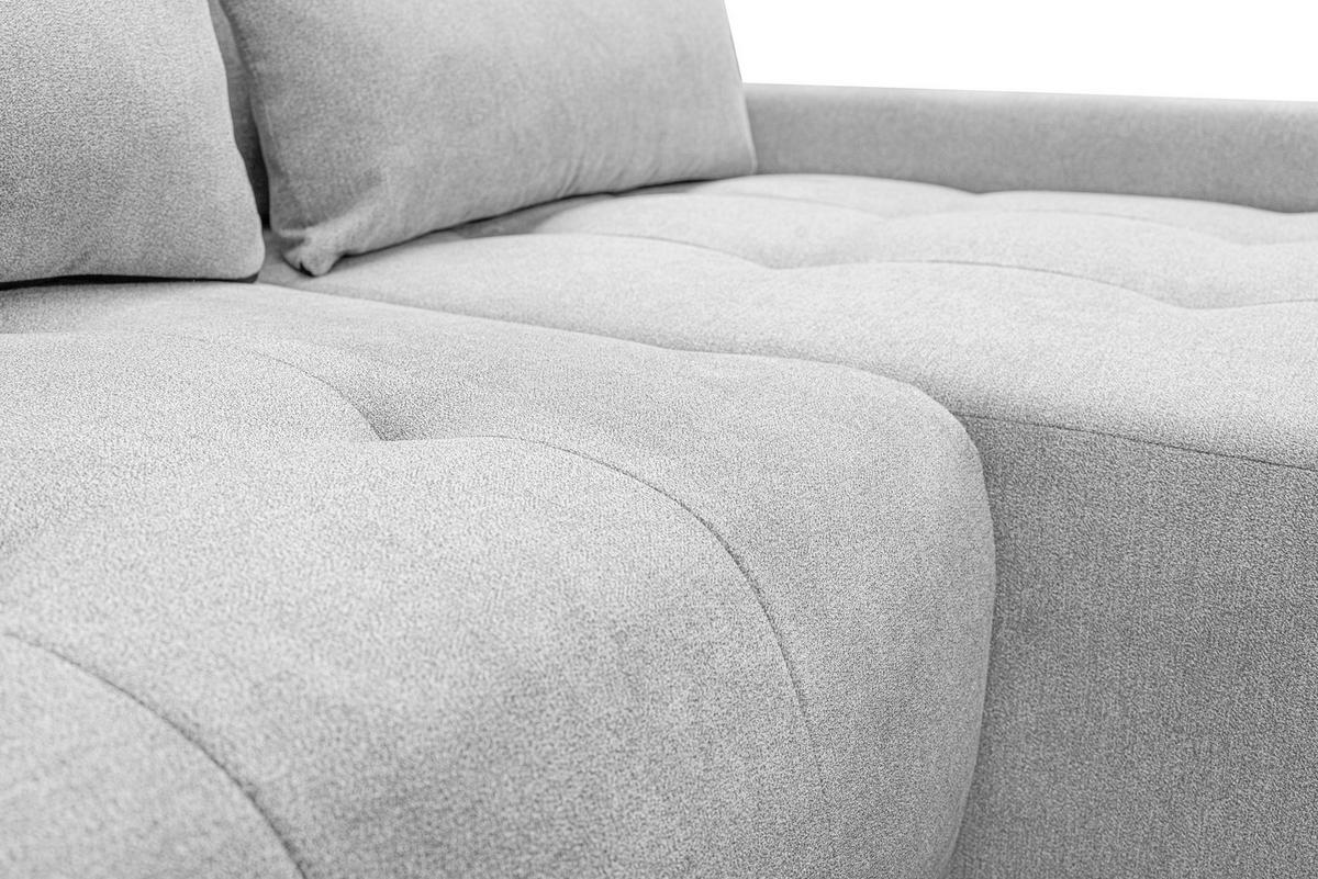 ECKSOFA Bloom mit Bettkasten und Schlaffunktion L-Form - Hellgrau, Textil (267/185cm)