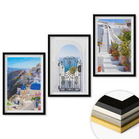 WANDBILDER 3er-Set - 40x60 cm Schwarzer Rahmen - Santorini-Architektur Oia - Schwarz, Kunststoff (40/60cm) - ArtPrintCave