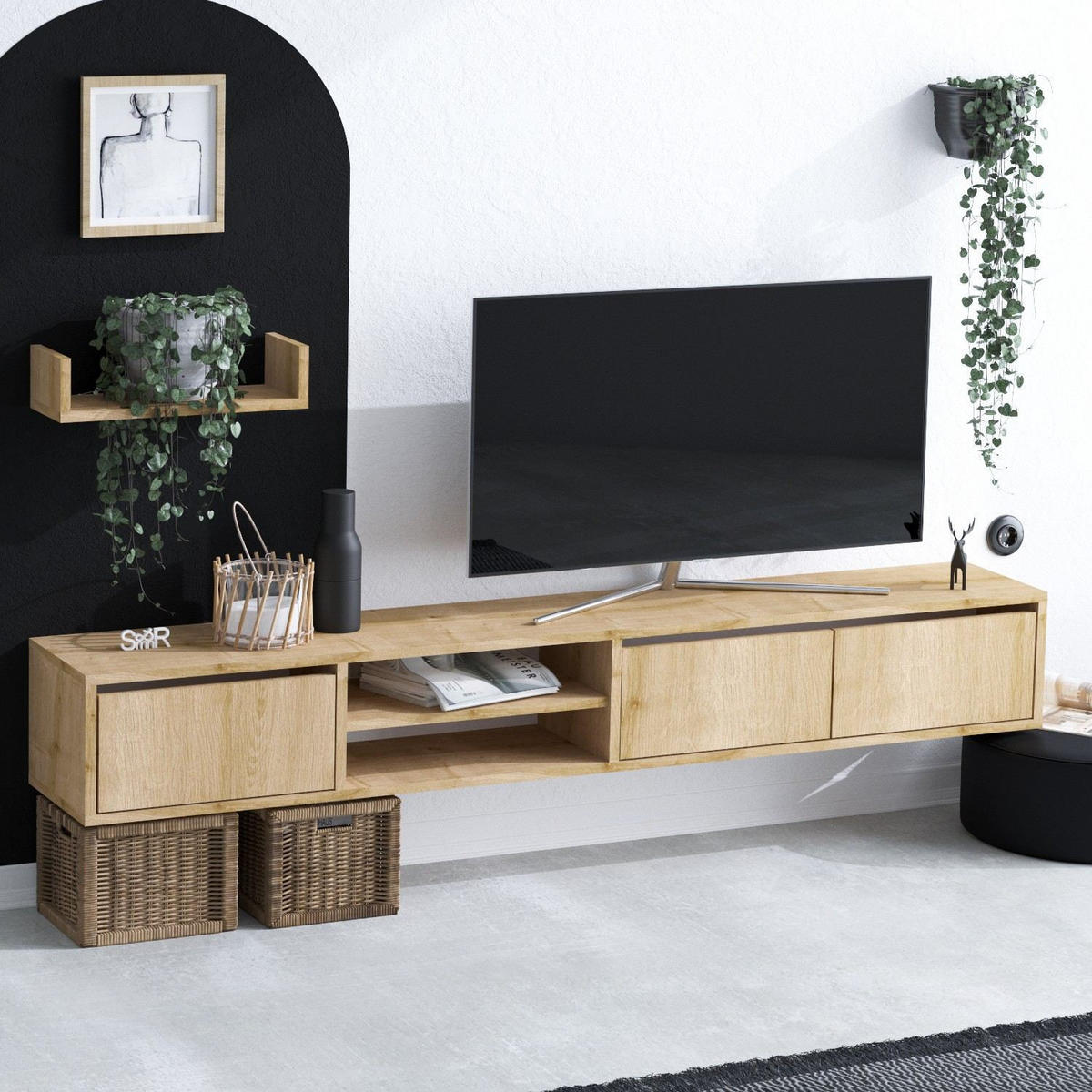 TV-MÖBEL heka beige - Beige, Holz (15/12/40cm) - Habitat Garten