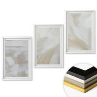 WANDBILDER 3er-Set - 40x60 cm Weißer Rahmen - Abstrakte Pinselstriche - Weiß, Kunststoff (40/60cm) - ArtPrintCave