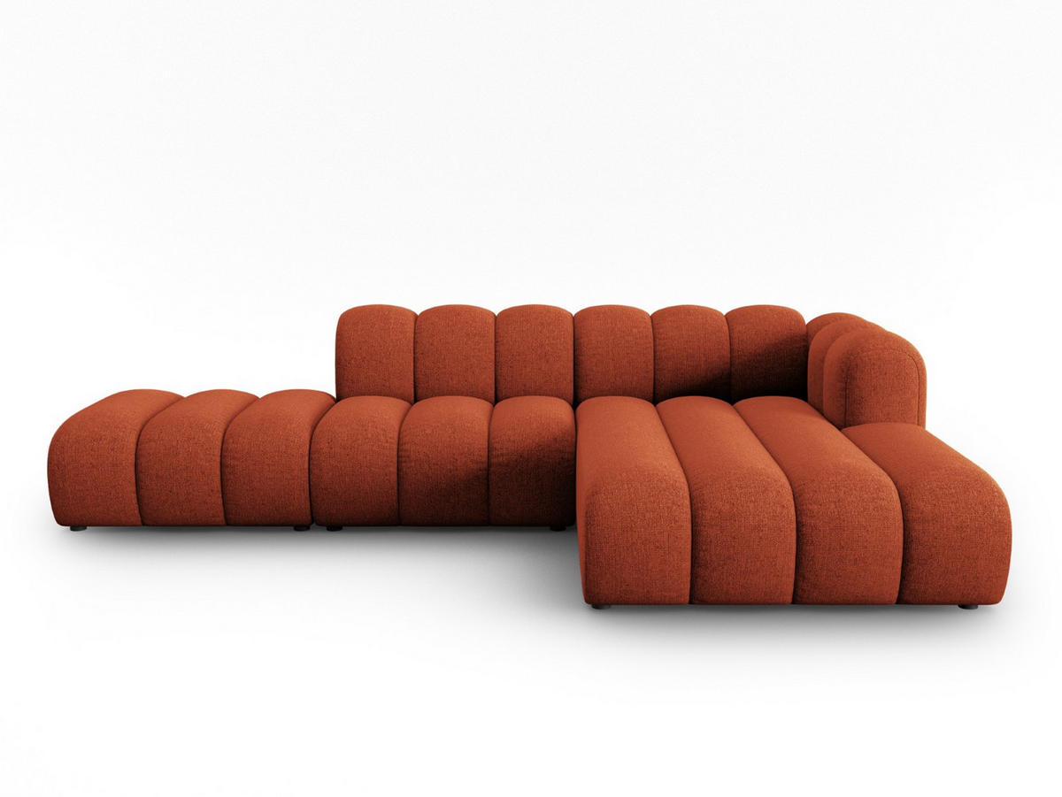 ECKSOFA modular rechts Lupine aus Chenille-Stoff terrakotta 5 Sitzplätze - Terracotta, Textil (177/299cm) - Micadoni