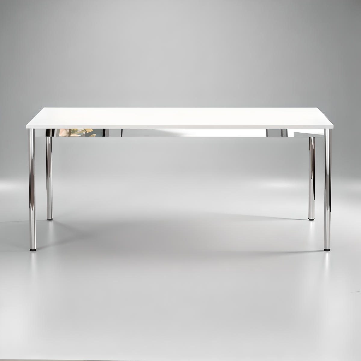 SCHREIBTISCH VST1 180 x 60 cm Weiß – höhenverstellbar - Chromfarben/Weiß, Holzwerkstoff (180/60/75.5cm) - Versee