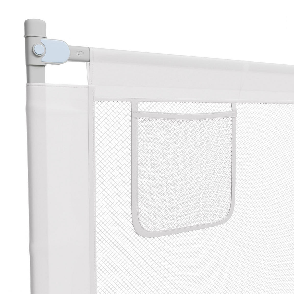 BETTSCHUTZGITTER Jaron 180/71-101 cm - Grau, Textil (180/180cm) - Juskys