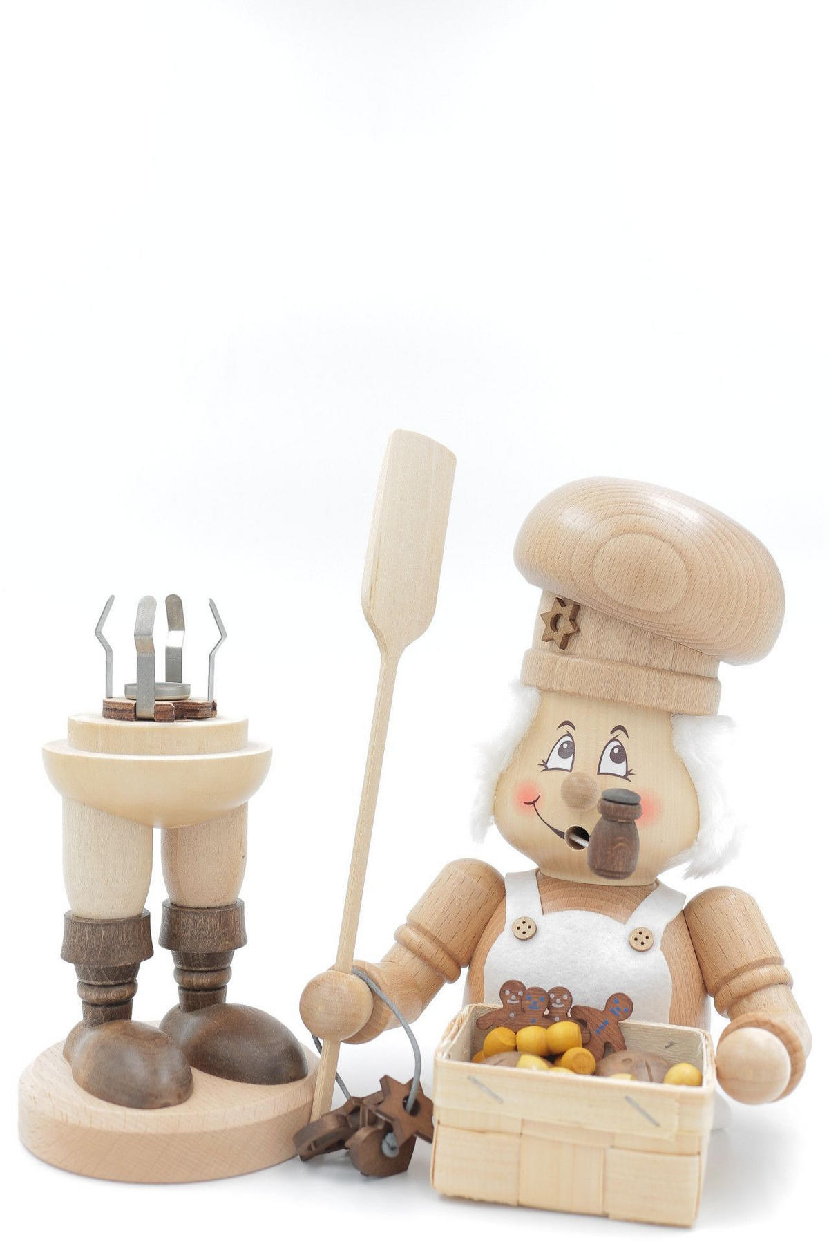 RAUCHFIGUR Wichtel Bäcker natur 32 cm - Multicolor, Holz (15/33/0.1cm)