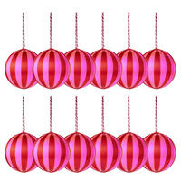WEIHNACHTSBAUMKUGEL Hang On mit Faden - Rot/Weinrot, Kunststoff (7/8/7cm) - Butlers