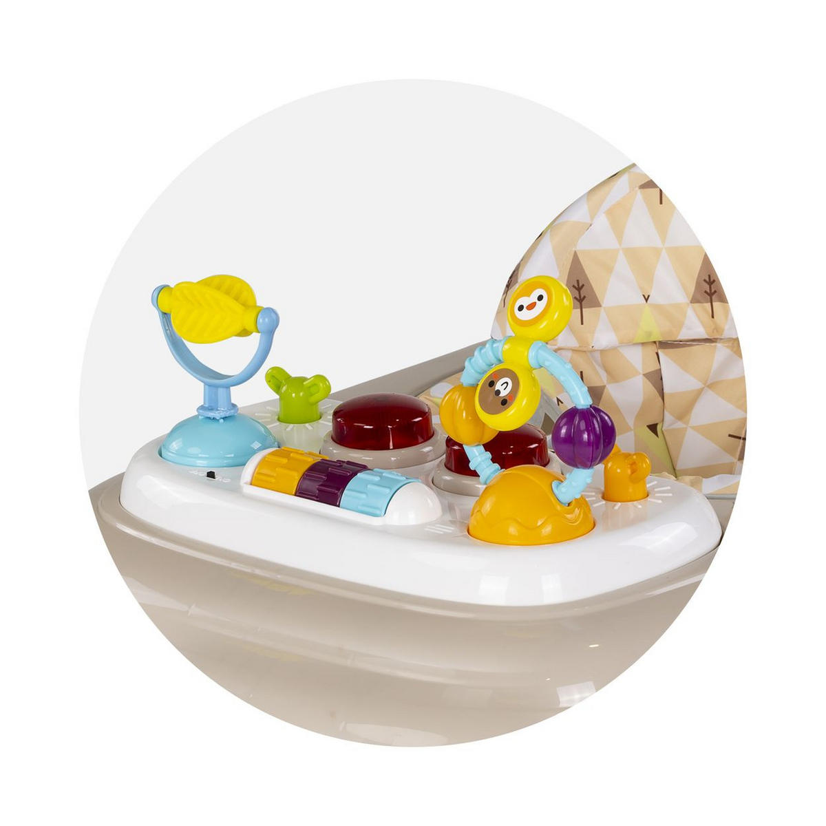 LAUFLERNHILFE Baby Steps Musik beige Spielpanel Räder Stopper klappbar Licht - Beige, Kunststoff (59/54/70cm) - Chipolino