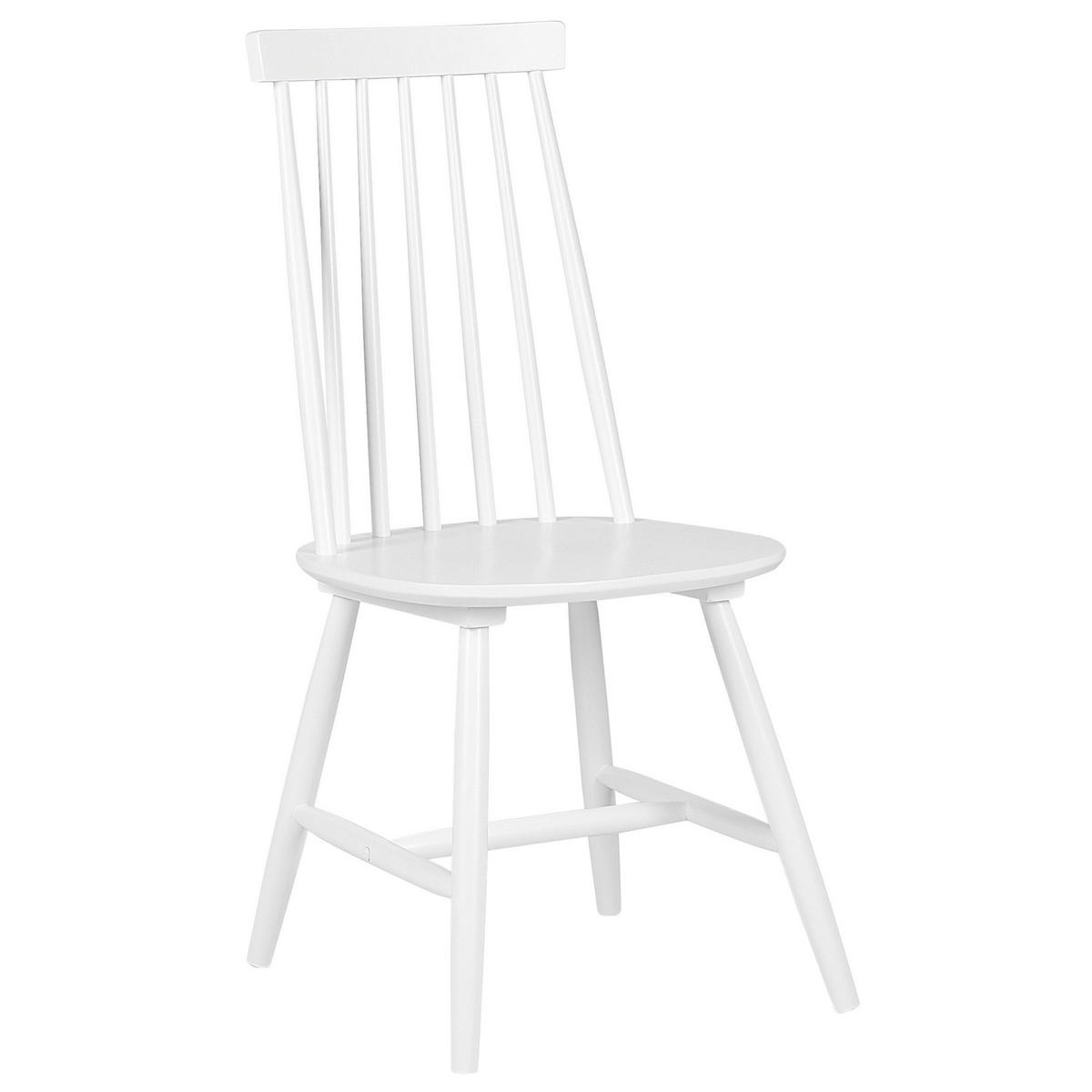 ESSZIMMERSTUHL 2er-Set Gummibaumholz Weiß Burbank - Weiß, Holz (44/93/44cm) - Beliani