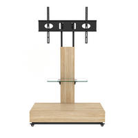 TV-HALTERUNG auf Rollen für 32–75 Zoll – höhenverstellbar & schwenkbar - Hellbraun, Holzwerkstoff (80/150/40cm) - BEAOK