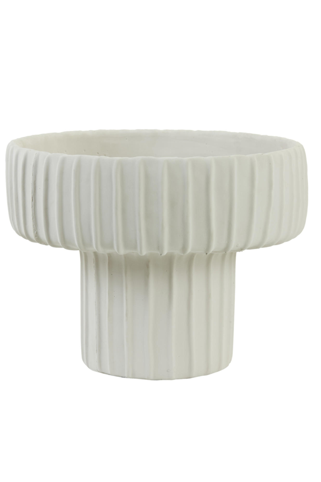 TOPF Maja Weiß Ø40/30 cm - Weiß, Stein (40/30cm) - Light & Living