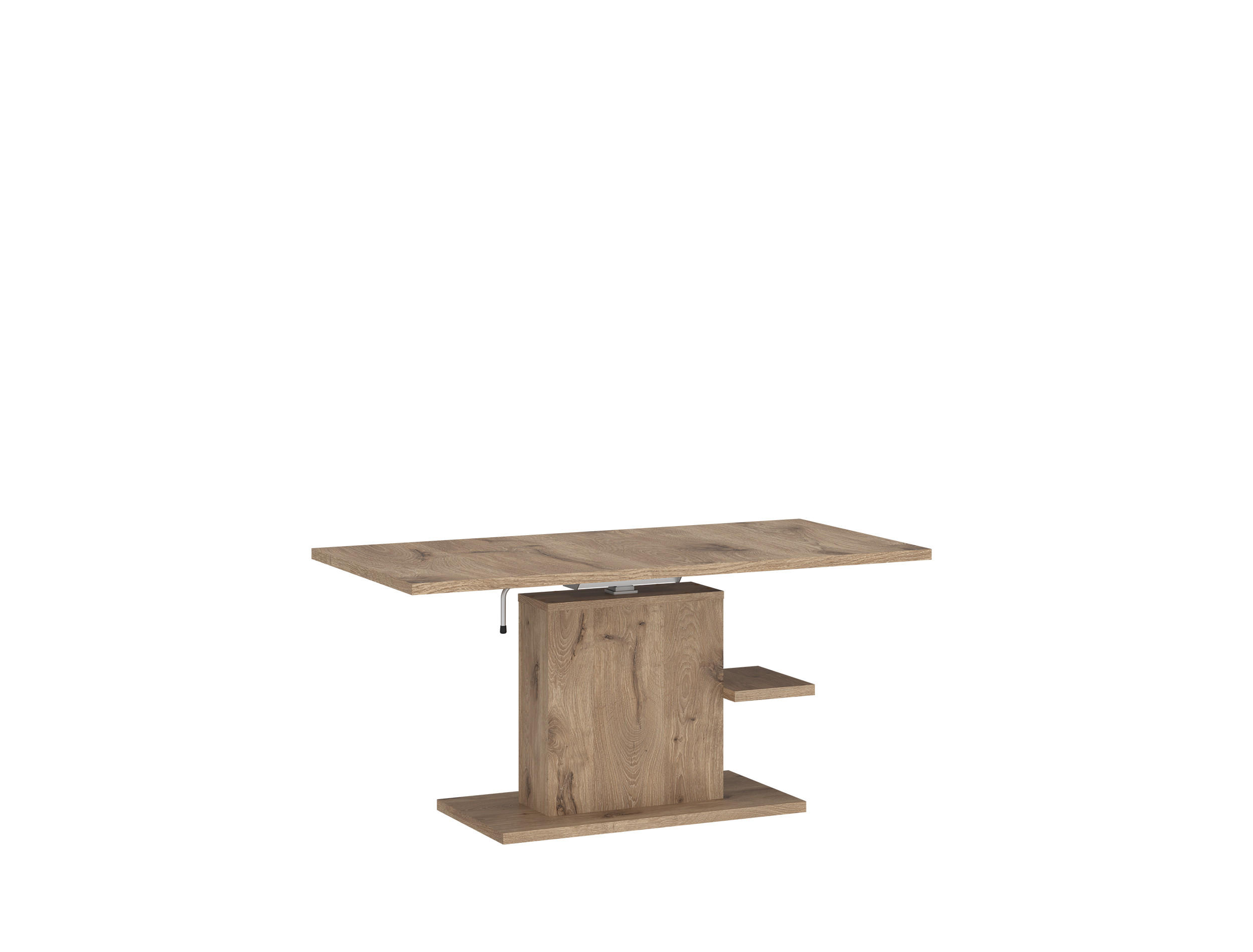 COUCHTISCH rechteckig stufenlos höhenverstellbar Ablage 110/65/54 cm - Eichefarben, Holzwerkstoff (65/110/54cm) - designimpex