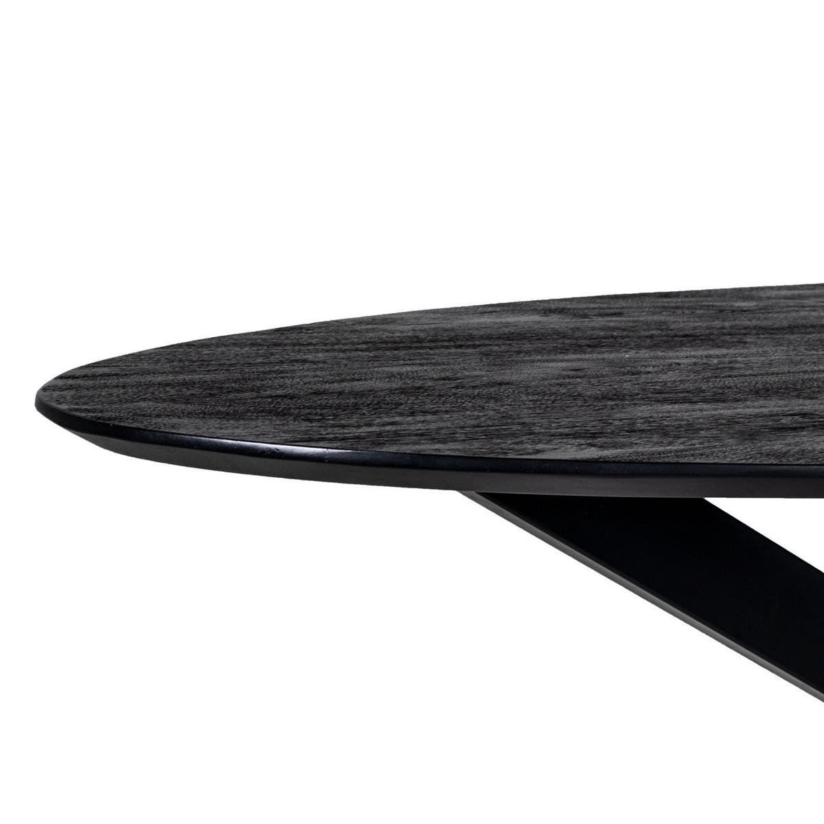 ESSTISCH, dreieckig aus Mangoholz 200cm, natürlich - Schwarz, Holz (200/120/76cm) - Giga Meubel