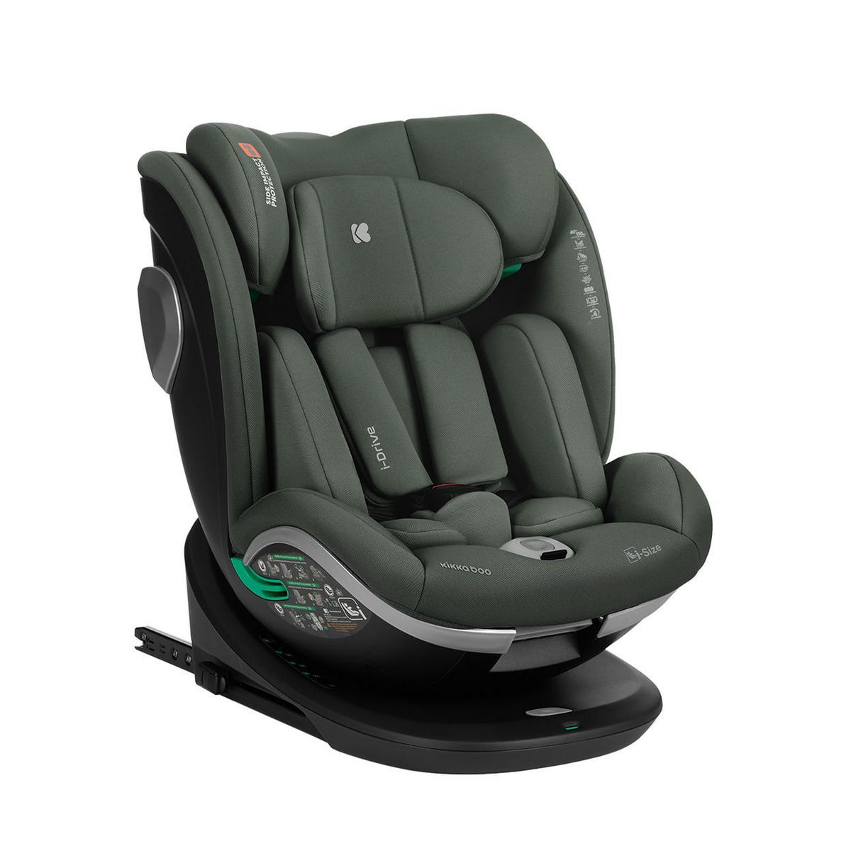 KINDERSITZ i-Drive i-Size grün (40-150cm) Isofix Top Tether, Kopfstütze, SPS - Grün, Kunststoff (44/60/50cm) - Kikka boo