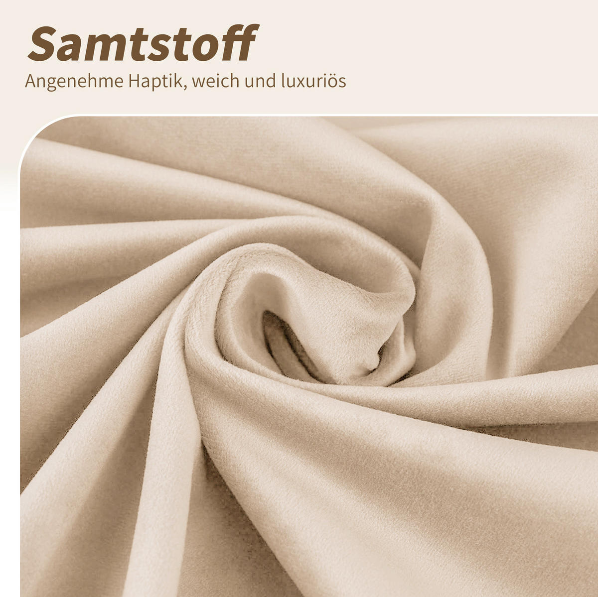 ESSZIMMERSTUHL 4er-Set Samt Beige mit goldfarbenen Metallbeinen - Beige, Metall (50/80/53.1cm) - Meubliv