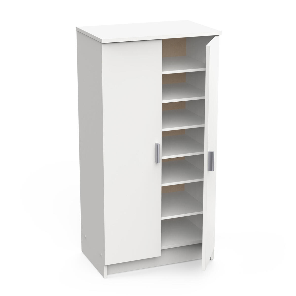 SCHUHSCHRANK 2 Türen L54,6 cm (21 Paare) - Schuhe - Weiß, Holzwerkstoff (35.3/108.4/54.6cm) - Calicosy