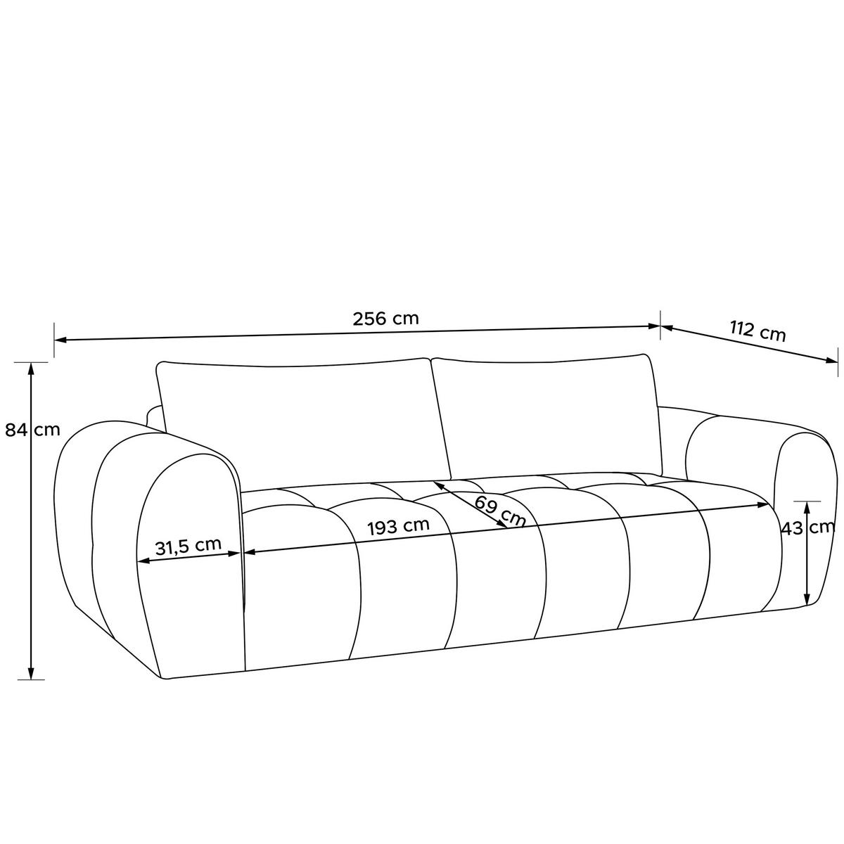 SOFA LIRA mit Pouf, Dunkelblau, Bouclé - Dunkelblau, Holz/Holzwerkstoff (96/43/50cm) - KONSIMO®
