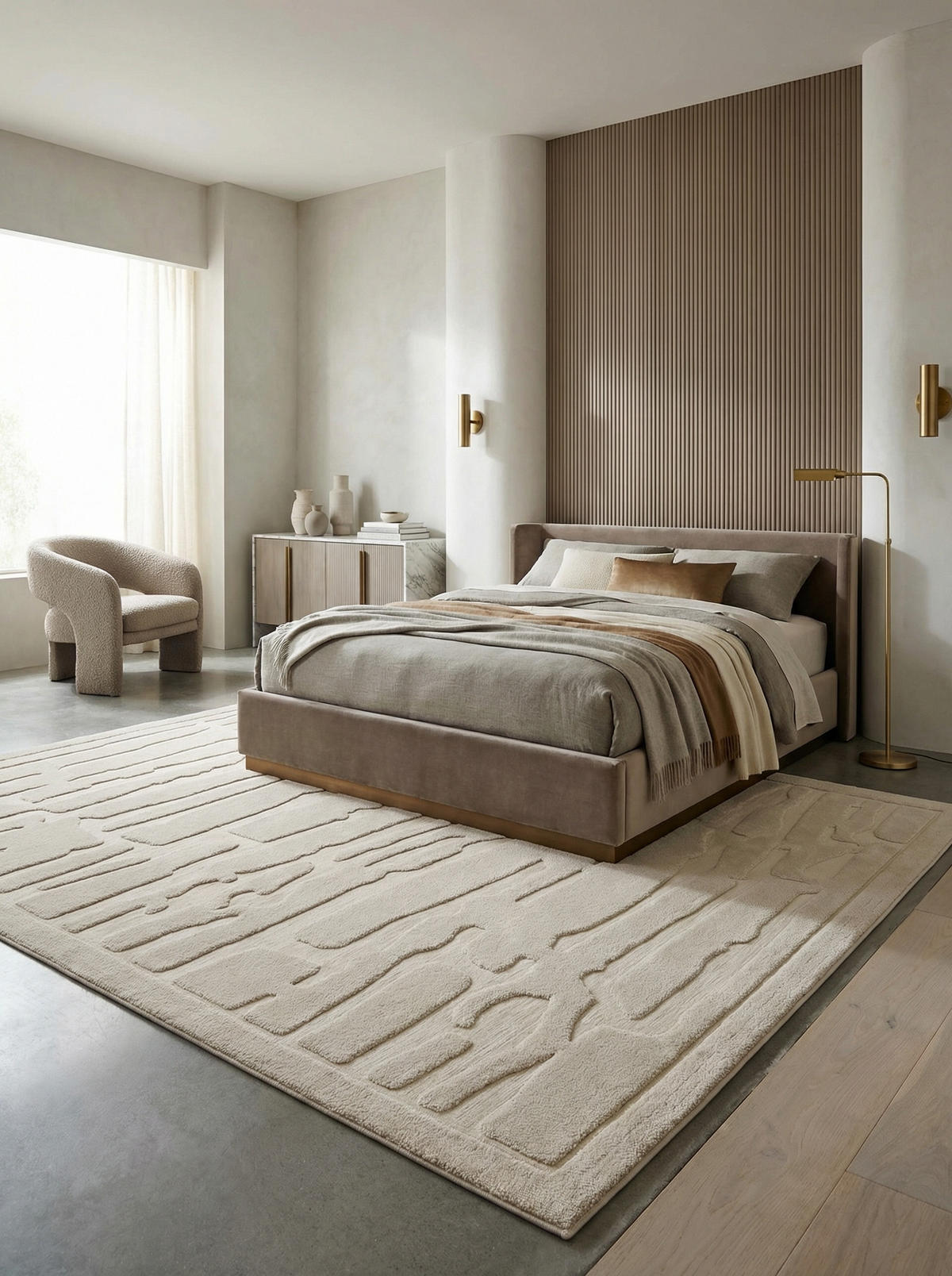 TEPPICH Struktur 3D abstrakt weich pflegeleicht EDEN-Kirkby, Elfenbein 120x170 cm - Champagner, Textil (120/170cm) - KADIMA DESIGN