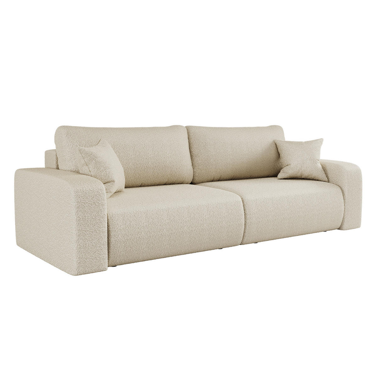 SCHLAFSOFA MILANO und Bettkasten Stoff Quelle Ecru - Ecru, Holz (246/83/98cm) - Kaiser Möbel